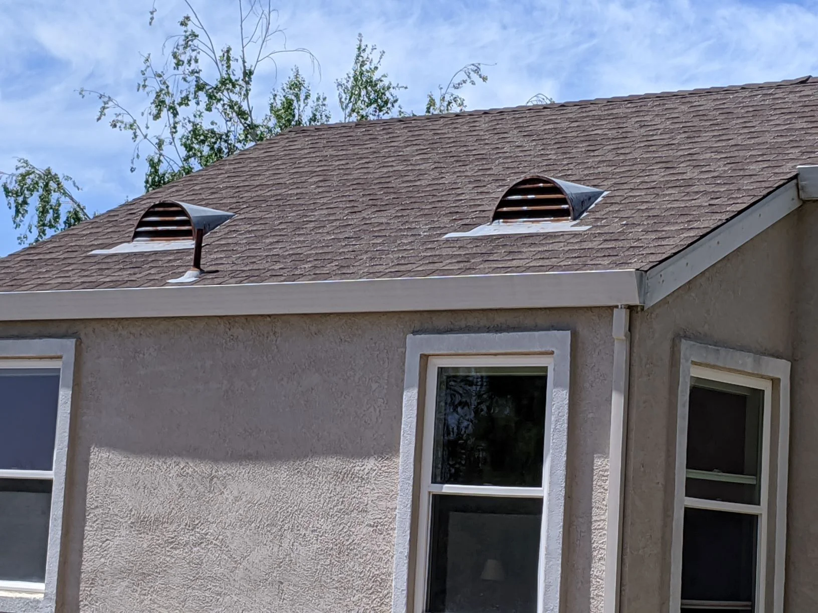 Dormer box vents installed on a residential roof in Los Angeles